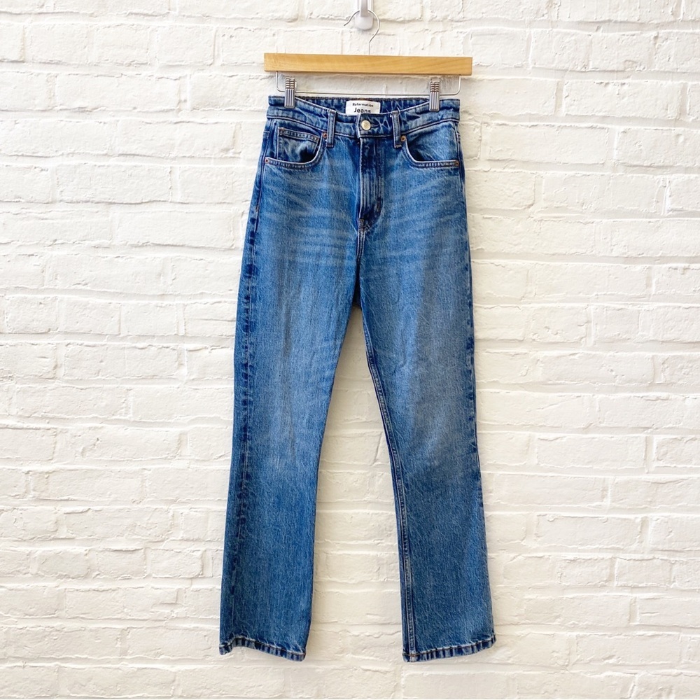 Reformation || Peyton High Rise Bootcut Cropped Jeans Mercer Wash‎ Blue 26